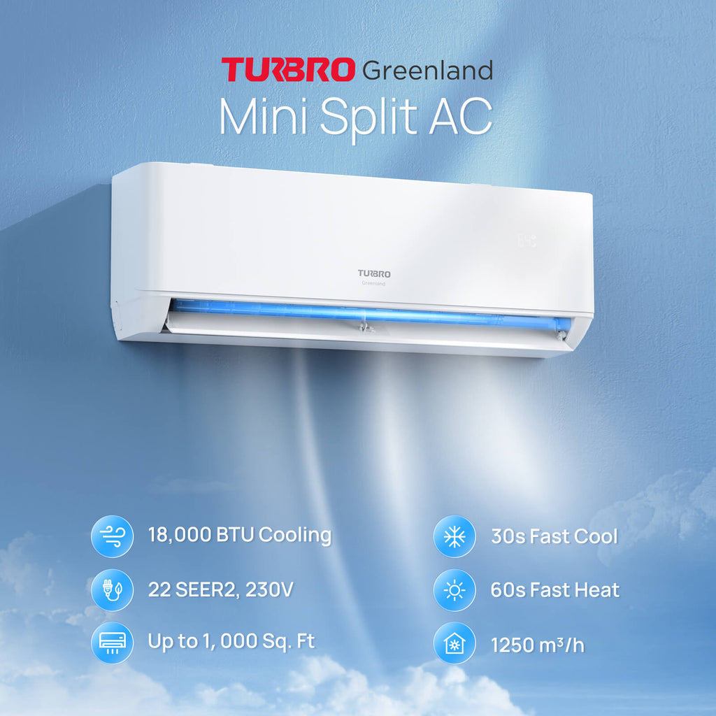 Greenland 18,000 BTU Single Zone WiFi Mini Split AC (R454B)