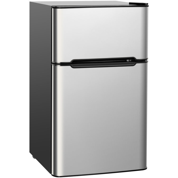 3.2 cu. ft Mini Fridge Black, with Freezer & Reversible Door