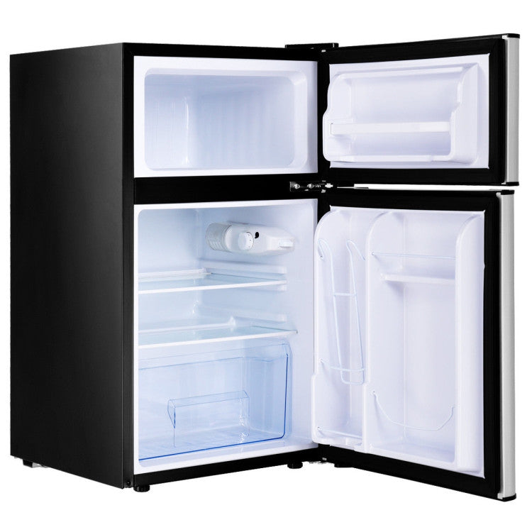 3.2 cu. ft Mini Fridge Black, with Freezer & Reversible Door