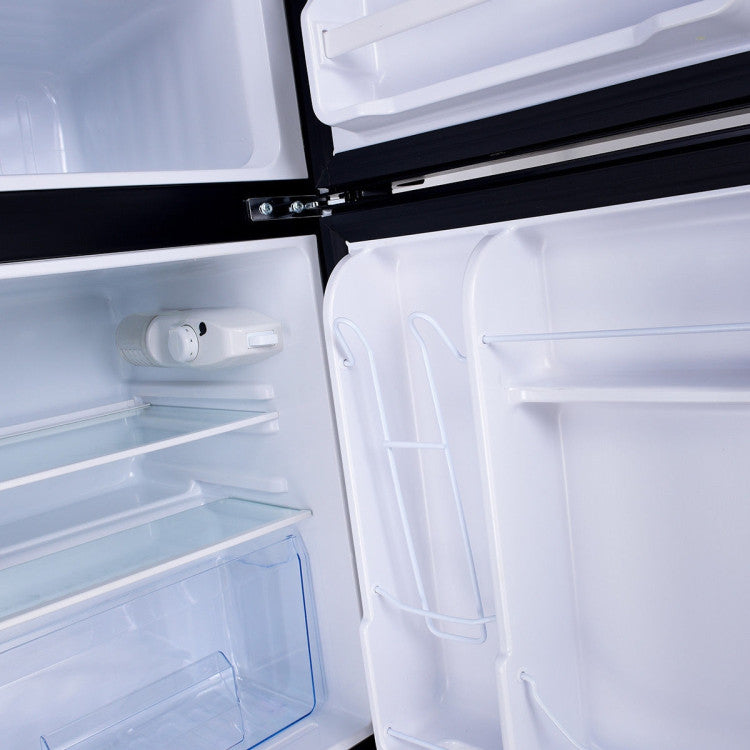 3.2 cu. ft Mini Fridge Black, with Freezer & Reversible Door